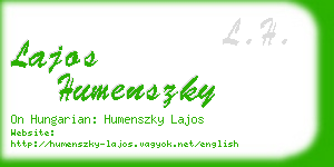 lajos humenszky business card